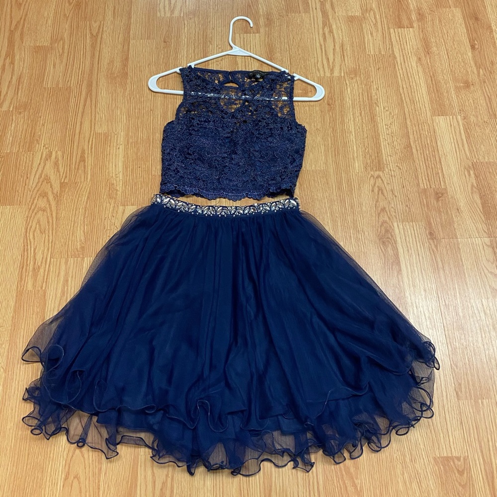 Two-piece navy dress